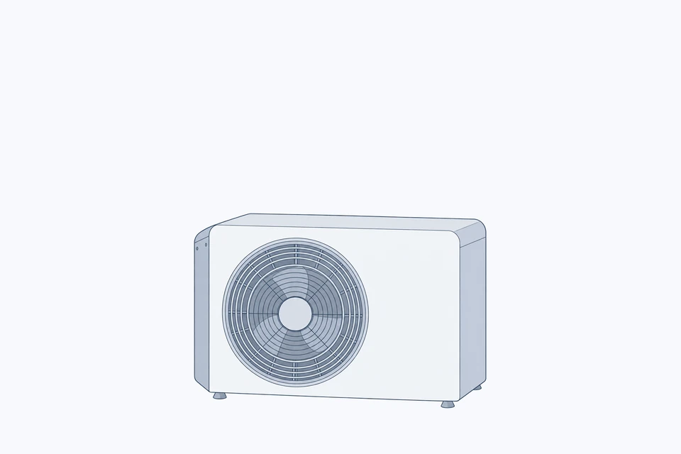 Zeichnung der Außeneinheit einer Bosch Compress 6800i AW